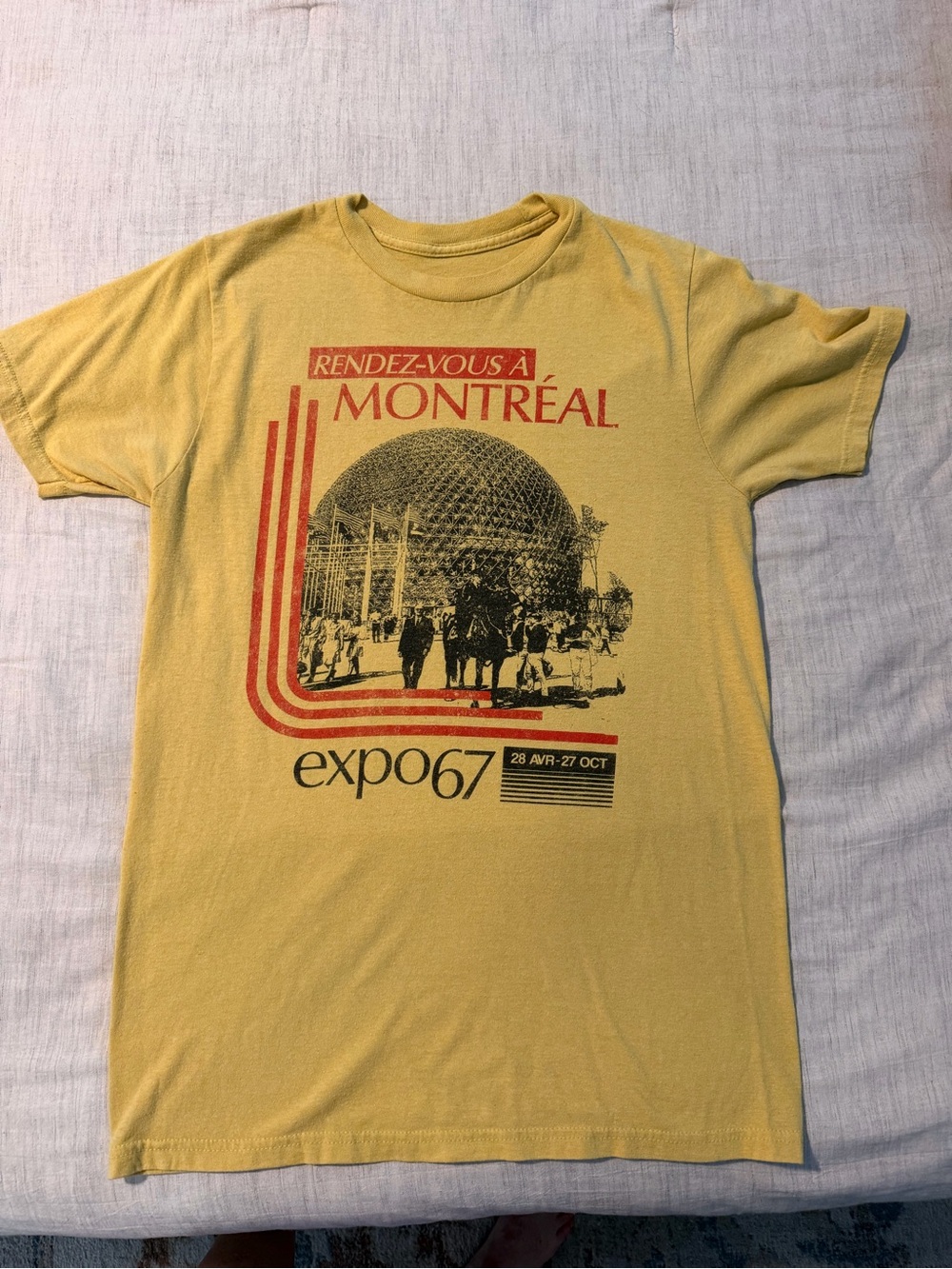 Vintage-Style Yellow Montreal Expo67 Graphic T-Shirt